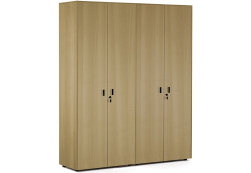 Шкаф для бумаг с гардеробом, цвет эвкалипт светлый + черный