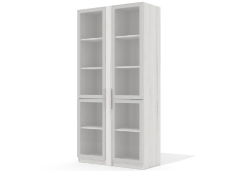 Шкаф высокий со стеклом (4 двери) Нордвик, цвет дуб