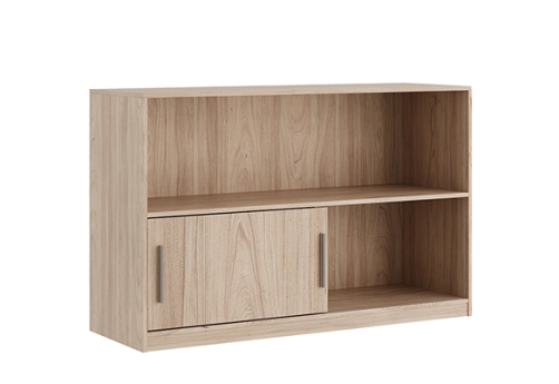 Стеллаж низкий с древесным фасадом Виенсо, цвет вяз