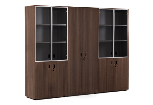 Шкаф комбинированный х 2 с гардеробом, цвет эвкалипт темный + черный