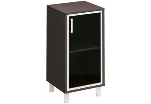 Шкаф низкий узкий со стеклом правый Сидней, цвет венге