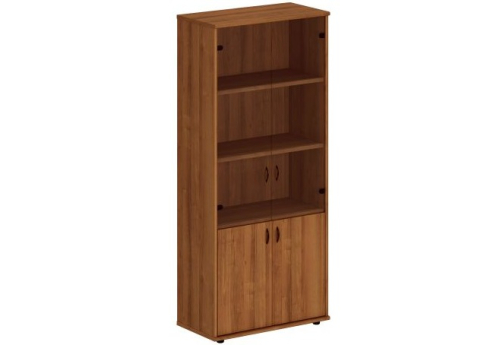 Шкаф со стеклом высокий Мансберг, цвет орех