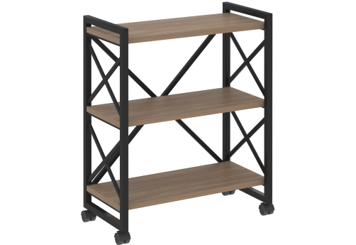 Стеллаж на колесных опорах Европа, цвет дуб аризона + черный
