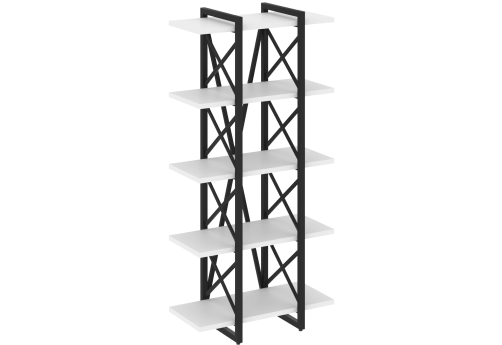 Стеллаж Европа, цвет белый бриллиант + черный