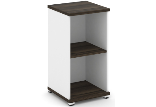 Стеллаж одна узкая секция 2 ниши Динен, цвет дуб мали-белый