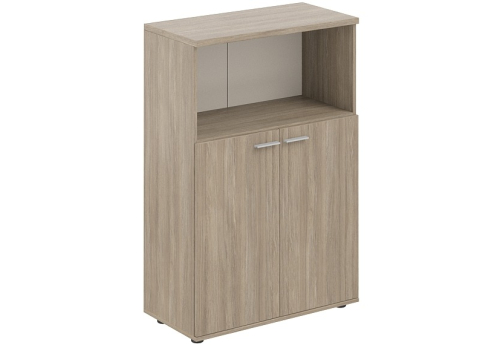 Шкаф средний с нишей 2 двери с задней стенкой HDF Индиго Вуд, цвет дуб темный