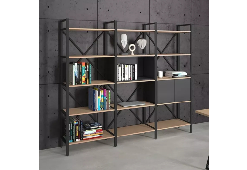 Стеллаж тройной Скания, цвет мокко