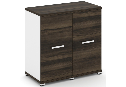 Шкаф две узкие секции 2 ниши (2 фасада ЛДСП в раме, 2 ниши) Динен, цвет дуб мали-белый