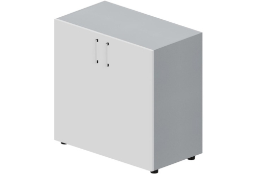 Шкаф низкий закрытый Кристо Директ, цвет белый + титан