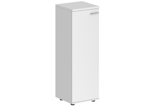 Шкаф средний с задней стенкой ЛДСП левый Индиго Вуд, цвет белый