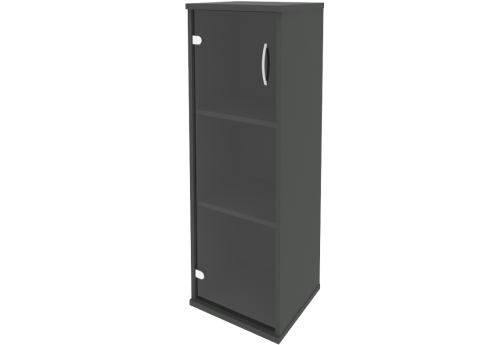 Шкаф средний узкий левый (со стеклом) Нотте, цвет антрацит