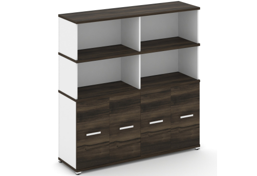 Распашной шкаф опорный/приставной с надставкой высокой Динен, цвет дуб мали-белый