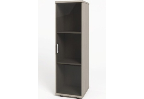 Шкаф средний узкий со стеклом, цвет дуб молочный