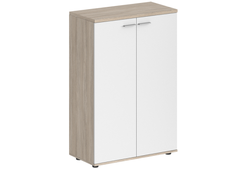 Шкаф средний 2 двери с задней стенкой HDF Индиго Вуд, цвет дуб светлый + белый
