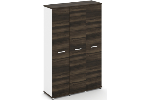 Шкаф три узкие секции 5 ниш (3 фасада ЛДСП, 5 ниш) Динен, цвет дуб мали-белый