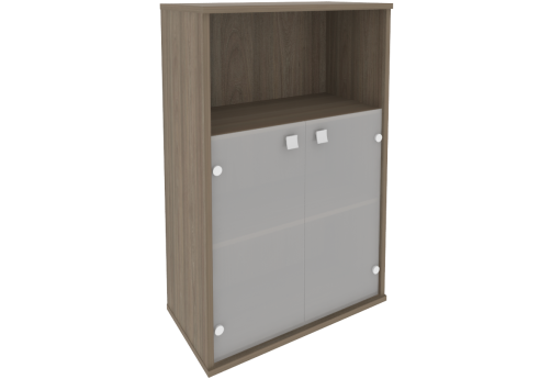 Шкаф средний широкий со стеклом (1 открытая полка), цвет вяз
