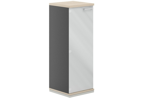 Шкаф левый 3 уровня со стеклом Фламинго, цвет антрацит + акация