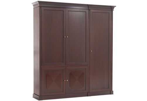 Шкаф 4 деревянные двери + гардероб Бруквиль, цвет орех