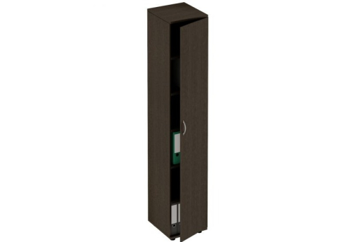 Шкаф для документов узкий закрытый Тарли, цвет венге