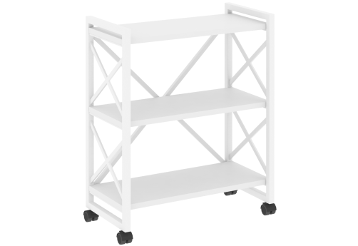 Стеллаж на колесных опорах Европа, цвет белый бриллиант + белый