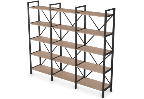 Стеллаж тройной, цвет мокко