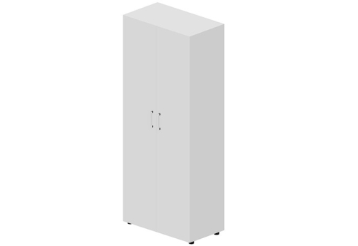 Шкаф высокий закрытый Кристо Директ, цвет белый + белый
