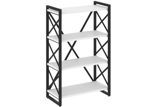 Стеллаж Европа, цвет белый бриллиант + черный