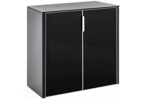 Шкаф низкий со стеклом, цвет черный
