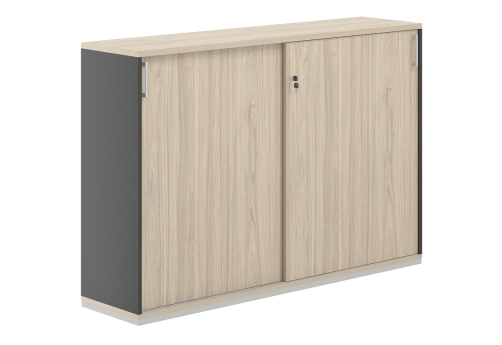 Шкаф-купе 3 уровня Фламинго, цвет антрацит + акация