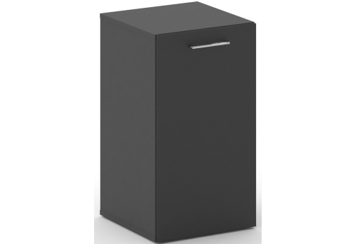 Шкаф узкий низкий левый Квентин, цвет черный + базальт