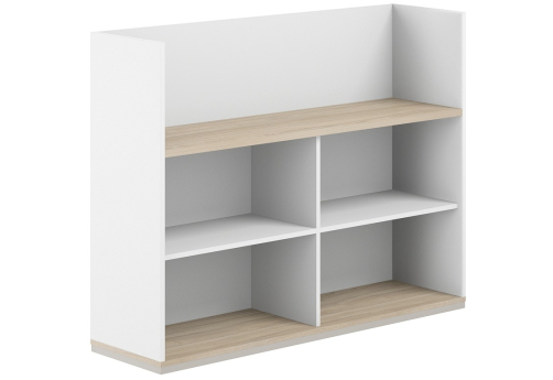 Стеллаж-комбо 1-сторонний с экраном ЛДСП Фламинго, цвет белый + акация