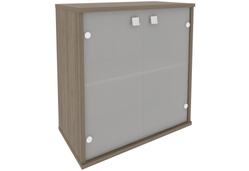 Шкаф низкий широкий со стеклом, цвет вяз