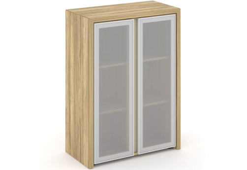 Шкаф средний со стеклом, цвет гикори