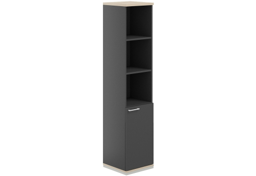 Шкаф правый 5 уровней полуоткрытый Фламинго, цвет антрацит + акация