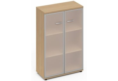 Шкаф средний со стеклом в раме Мира Нумо, цвет натуральный дуб