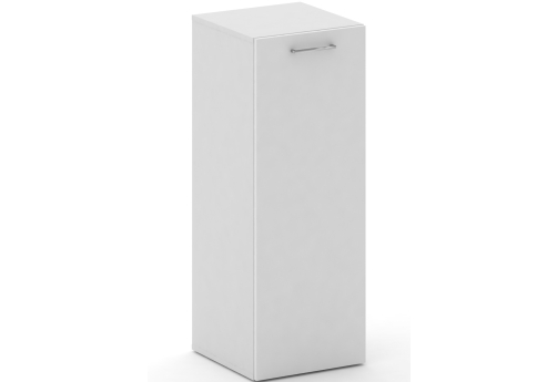 Шкаф узкий средний закрытый правый Квентин, цвет белый + белый бриллиант