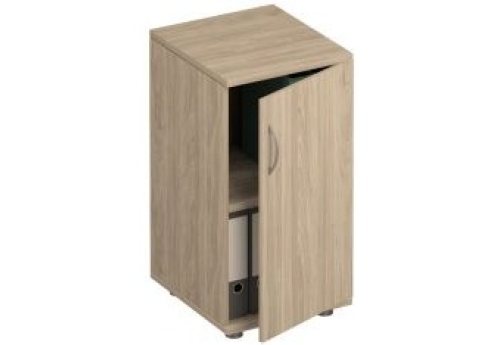 Шкаф для документов низкий узкий закрытый Тарли, цвет вяз светлый