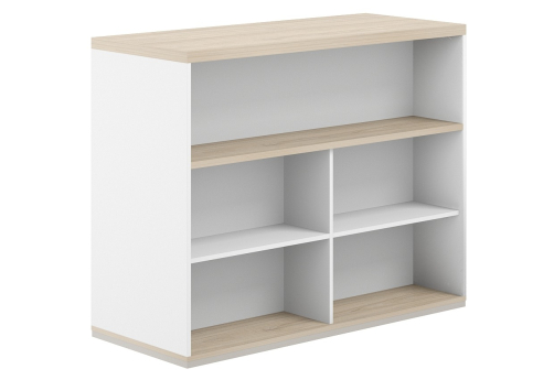 Стеллаж-комбо 2-сторонний с топом с экраном ЛДСП Фламинго, цвет белый + акация