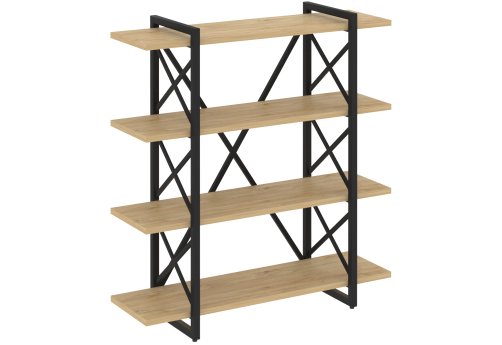 Стеллаж Европа, цвет тиквуд светлый + черный