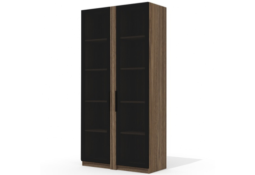 Шкаф высокий со стеклом (2 двери) Нордвик, цвет палдао
