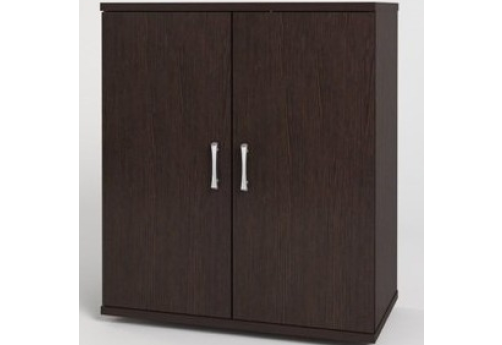 Шкаф низкий широкий закрытый, цвет венге