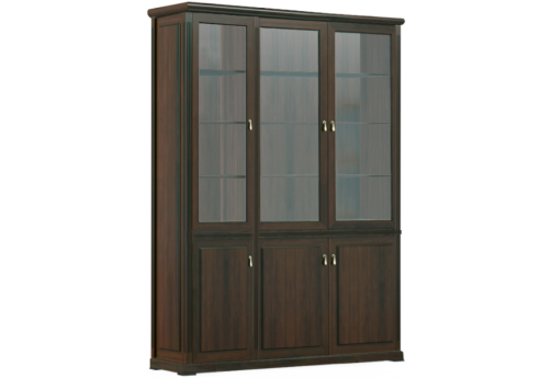 Шкаф для бумаг 3 створки левый, цвет темный дуб