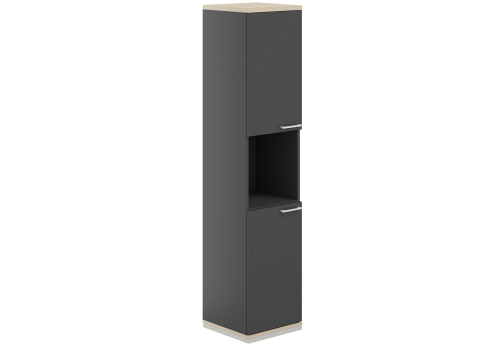 Шкаф левый 5 уровней с нишей Фламинго, цвет антрацит + акация