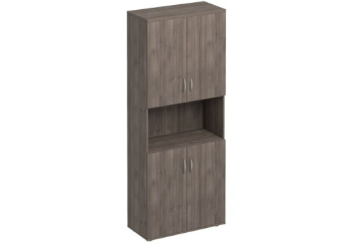 Шкаф для документов с нишей Прайм, цвет шамони темный