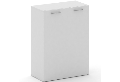 Шкаф широкий средний закрытый Квентин, цвет белый + белый бриллиант