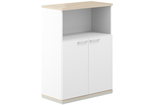 Шкаф 3 уровня с нишей Фламинго, цвет белый + акация