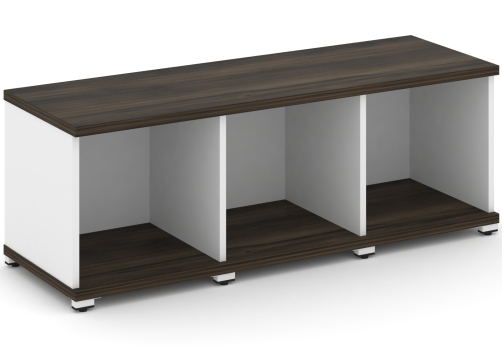 Стеллаж три узкие секции 1 ниша Динен, цвет дуб мали-белый