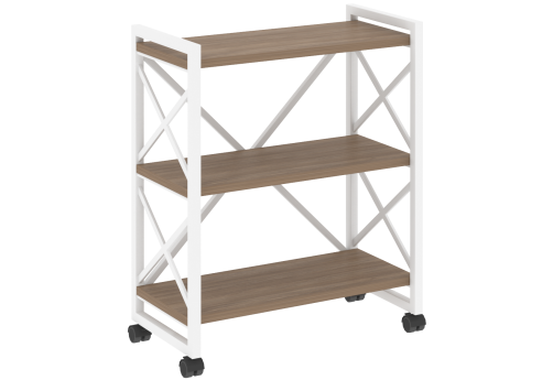 Стеллаж на колесных опорах Европа, цвет дуб аризона + белый
