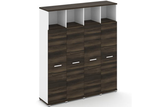 Шкаф четыре узкие секции 5 ниш (4 фасада ЛДСП, 4 ниши) Динен, цвет дуб мали-белый