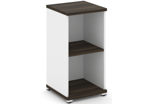 Стеллаж одна узкая секция 2 ниши Динен, цвет дуб мали-белый